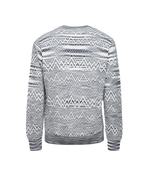 Pull à col rond Zéphéria dégradé bleu, blanc