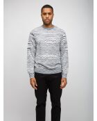 Pull à col rond Zéphéria dégradé bleu, blanc