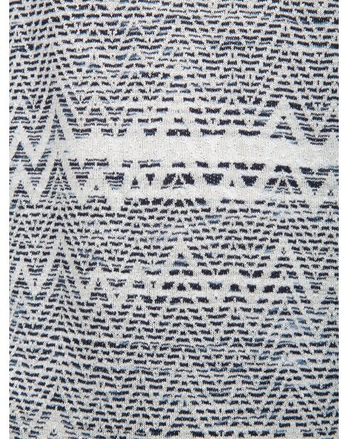 Pull à col rond Zéphéria dégradé bleu, blanc