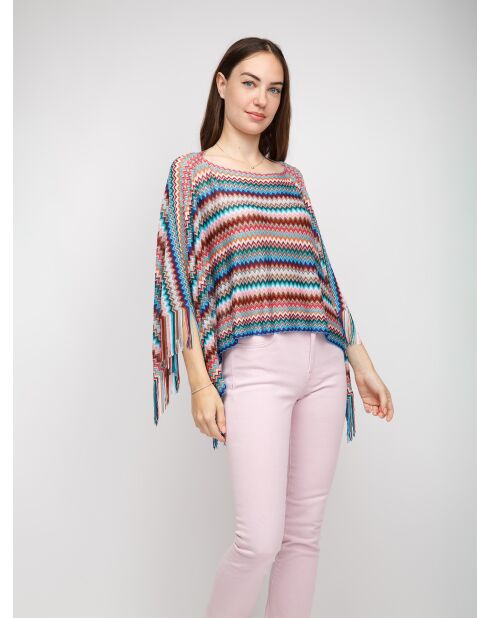 Poncho  Alexandra multicolore