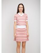 Pull à col en v Aélian base blanche multicolore