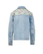 Veste en jean Ophélyne base bleue avec des tons verts