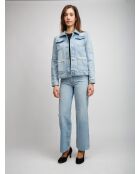 Veste en jean Ophélyne base bleue avec des tons verts