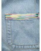 Veste en jean Ophélyne base bleue avec des tons verts