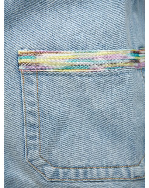 Veste en jean Ophélyne base bleue avec des tons verts