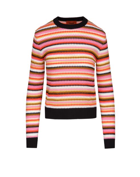 Pull à col rond Ulysea base rose multicolore