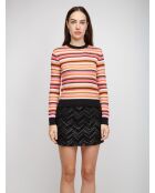 Pull à col rond Ulysea base rose multicolore