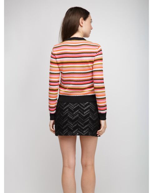 Pull à col rond Ulysea base rose multicolore