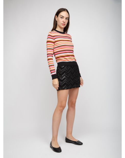 Pull à col rond Ulysea base rose multicolore