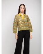 Pull-over Sorayael vert multicolore, citron vert, beige
