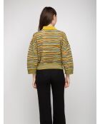 Pull-over Sorayael vert multicolore, citron vert, beige