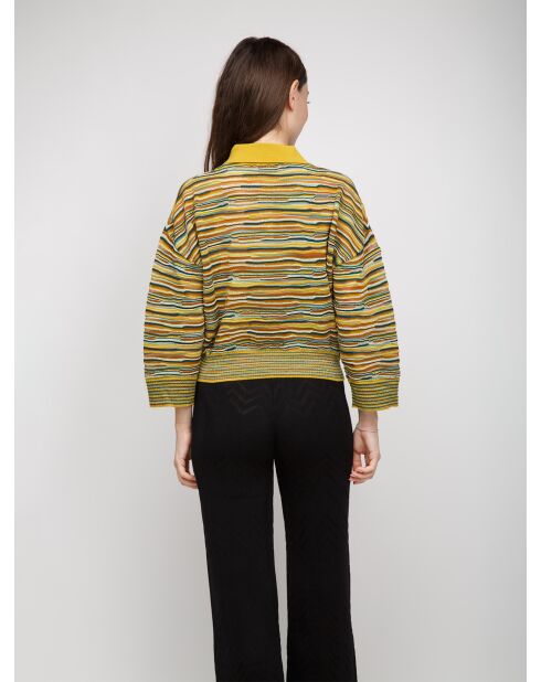 Pull-over Sorayael vert multicolore, citron vert, beige
