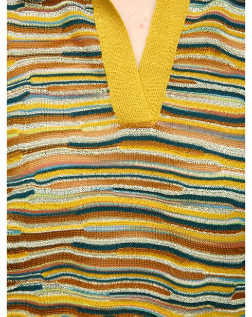 Pull-over Sorayael vert multicolore, citron vert, beige