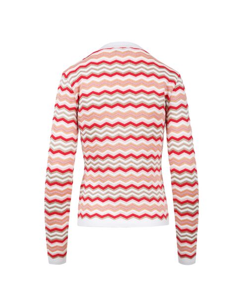 Pull à col rond Cassianor base blanche multicolore