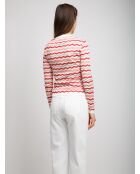 Pull à col rond Cassianor base blanche multicolore