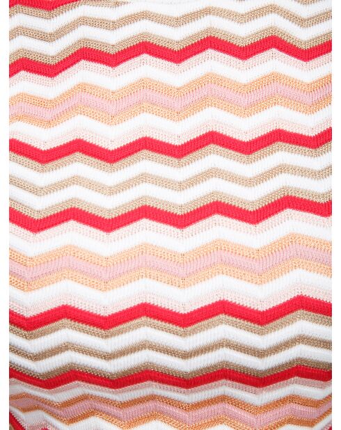 Pull à col rond Cassianor base blanche multicolore