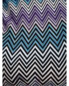 Robe courte Joryane multicolore violet, turquoise, rose avec base foncée