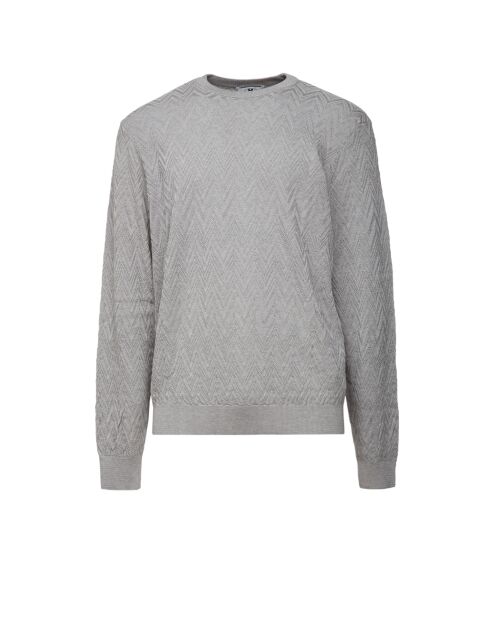 Pull à col rond Xalyne couleur uni gris clair