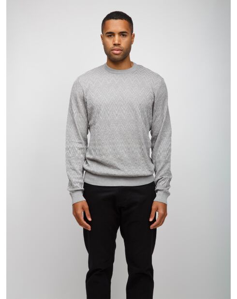 Pull à col rond Xalyne couleur uni gris clair