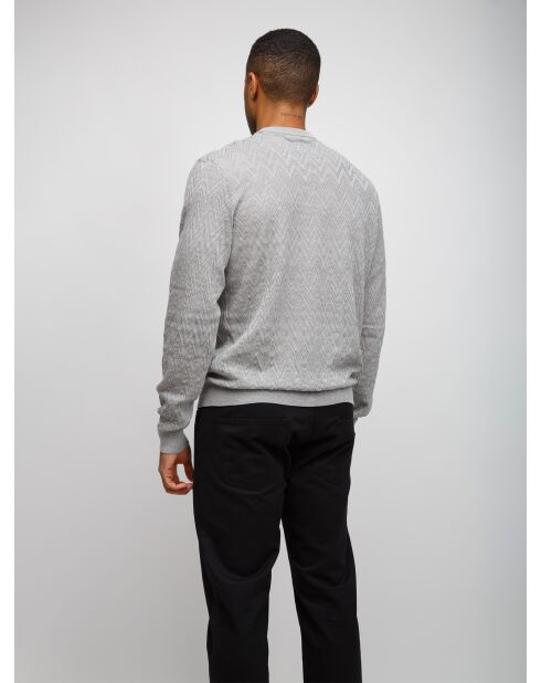 Pull à col rond Xalyne couleur uni gris clair