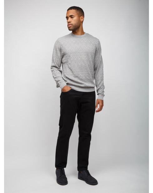 Pull à col rond Xalyne couleur uni gris clair