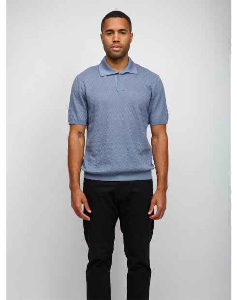 Polo à manches courtes Fanyra tons bleu clair