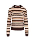 Pull à col rond Talyne base café multicolore