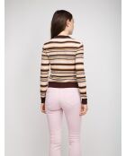 Pull à col rond Talyne base café multicolore