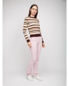 Pull à col rond Talyne base café multicolore