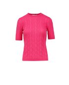 Pull à col rond Hélyora tons fuxia