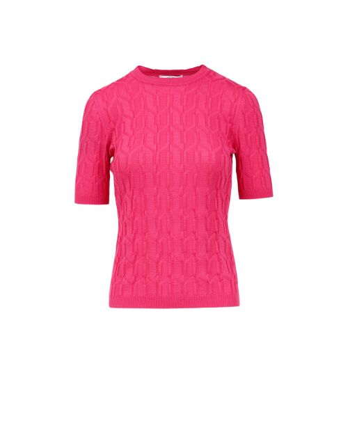 Pull à col rond Hélyora tons fuxia