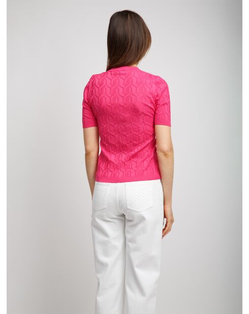 Pull à col rond Hélyora tons fuxia