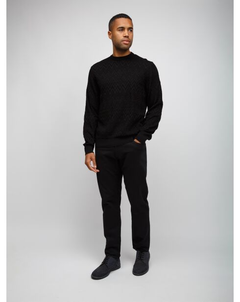 Pull à col rond Ciryane tons noirs