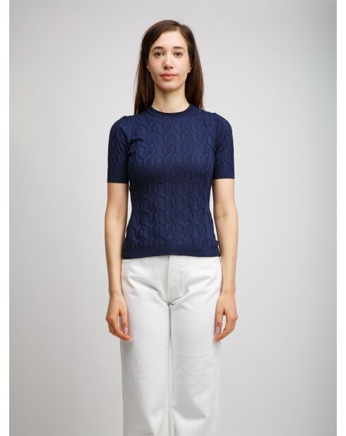 Pull à col rond Iphéa tons marine