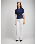 Pull à col rond Iphéa tons marine