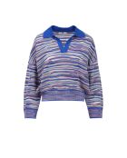 Pull Ilario rose multicolore, bleu, avio, blanc