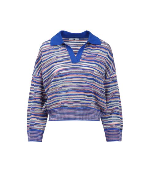 Pull Ilario rose multicolore, bleu, avio, blanc