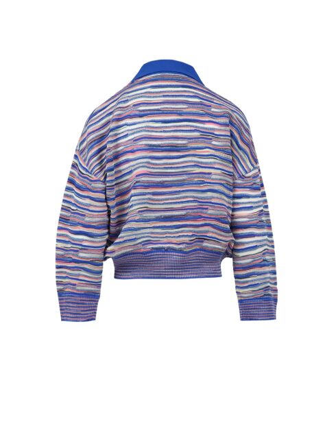 Pull Ilario rose multicolore, bleu, avio, blanc