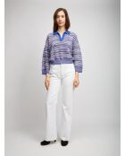 Pull Ilario rose multicolore, bleu, avio, blanc