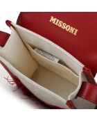 Sac à bandoulière taupe et bordeaux