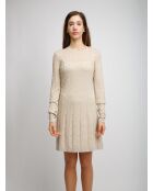 Robe courte Liorah crème de couleur unie