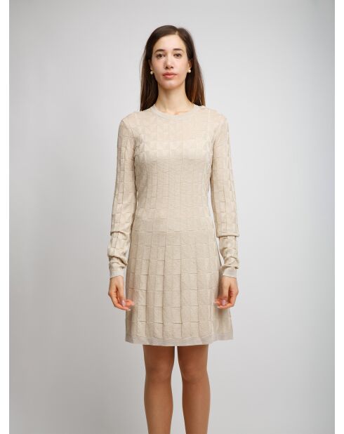 Robe courte Liorah crème de couleur unie