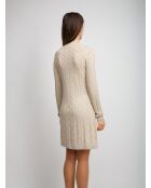 Robe courte Liorah crème de couleur unie