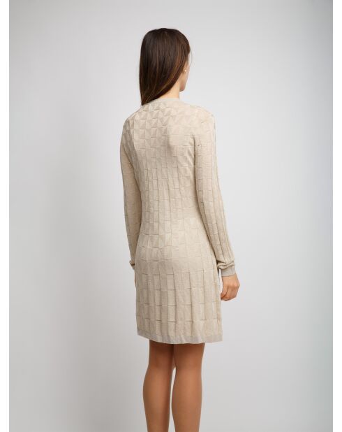 Robe courte Liorah crème de couleur unie