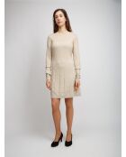 Robe courte Liorah crème de couleur unie