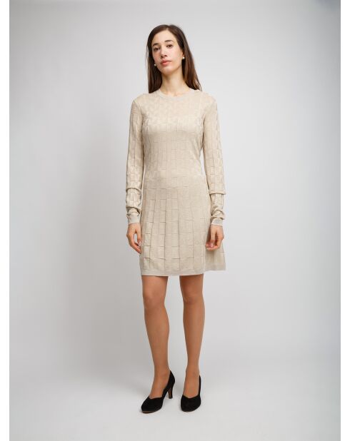 Robe courte Liorah crème de couleur unie