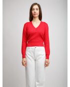 Pull à col en v Ysolde thé-baie