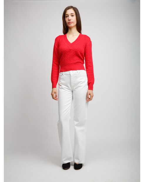 Pull à col en v Ysolde thé-baie