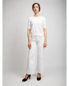 Pantalon à 5 poches Calyone base blanche avec des tons verts