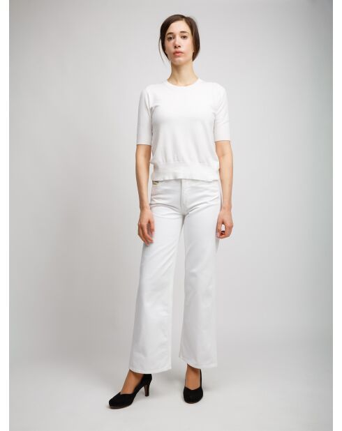 Pantalon à 5 poches Calyone base blanche avec des tons verts